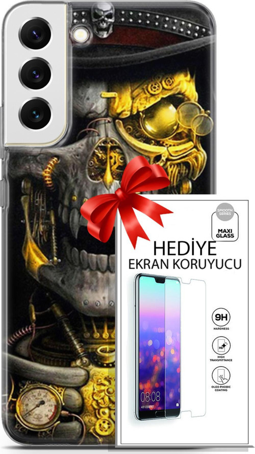 Samsung Galaxy S22 Plus Kılıf Orijinal Seri Pubg 22 Skeleton Kap + Ekran Koruyucu
