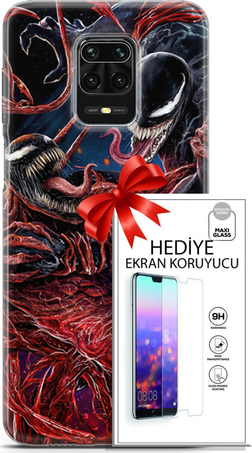 Xiaomi Redmi Note 9S Kılıf Orijinal Seri Cardano 22 Monsters Kap + Ekran Koruyucu