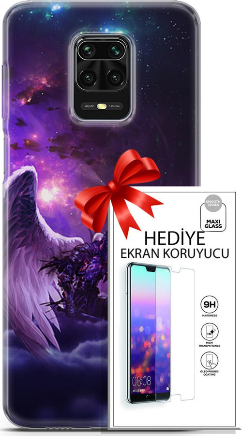 Xiaomi Redmi Note 9S Kılıf Orijinal Seri Cardano 23 Melek Telefon Kabı Ve Ekran Koruyucu