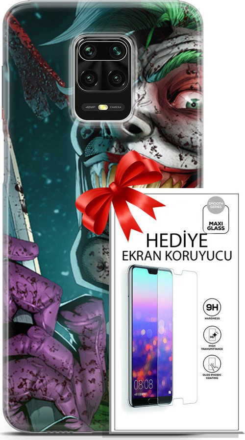 Xiaomi Redmi Note 9 Pro Kılıf Orijinal Seri Dc 01 Bıçaklı Joker Telefon Kılıfı + Ekran Koruyucu