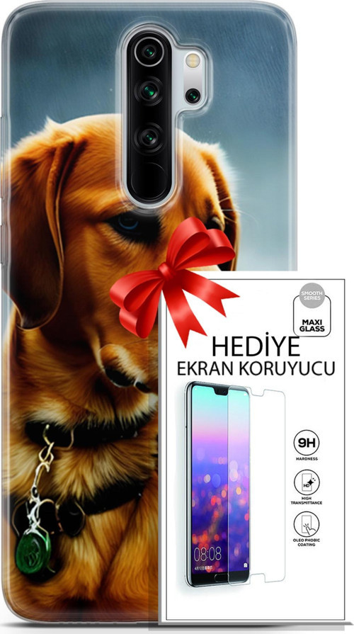 Xiaomi Redmi Note 8 Pro Kılıf Orijinal Seri Dogs 04 Labrador Silikon Kılıf + Ekran Koruyucu Full Koruma