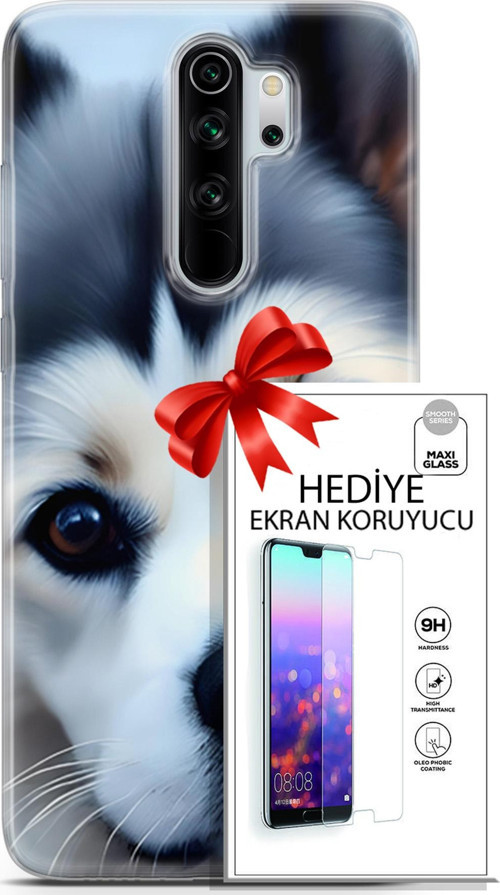 Xiaomi Redmi Note 8 Pro Kılıf Orijinal Seri Dogs 12 Shiba Tasarım Kılıf + Ekran Koruyucu