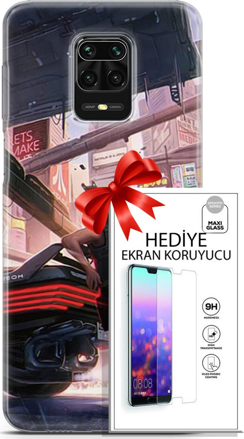 Xiaomi Redmi Note 9S Kılıf Orijinal Seri Cyberpunk 19 Keanu Reeves Tam Koruma Kılıf + Ekran Koruyucu
