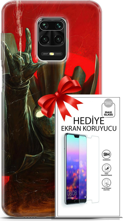 Xiaomi Redmi Note 9 Pro Kılıf Orijinal Seri Dc 18 Spider Man Noir Parlak Kılıf + Ekran Koruyucu Full