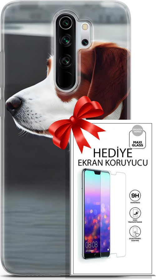 Xiaomi Redmi Note 8 Pro Kılıf Orijinal Seri Dogs 18 Süvari Köpeği Parlak Kılıf + Ekran Koruyucu Full