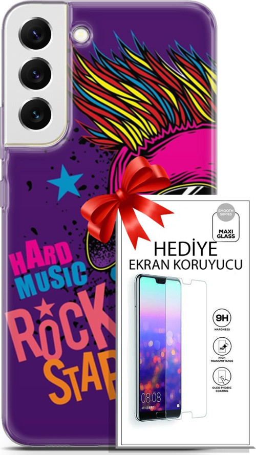 Samsung Galaxy S22 Plus Kılıf Orijinal Seri Punky 16 Rockstar Hediyelik Kılıf Ve Ekran Koruyucu