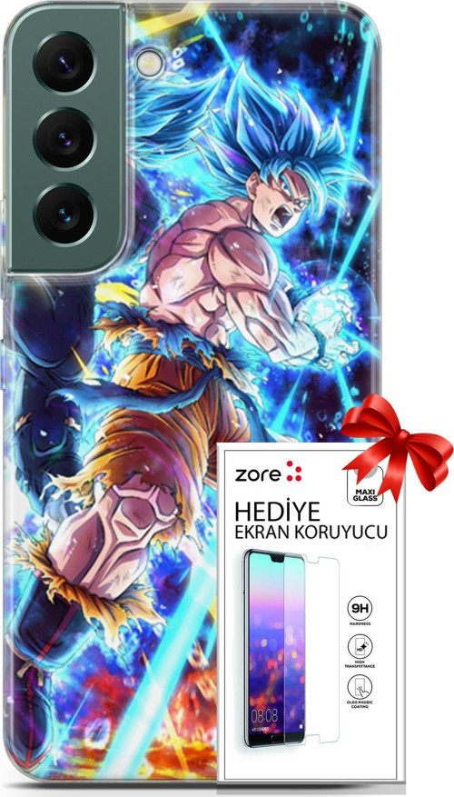 Samsung Galaxy S22 Kılıf Orijinal Seri Supers 11 Dragon Ball Anime 4K Baskılı Kılıf + Ekran Koruyucu