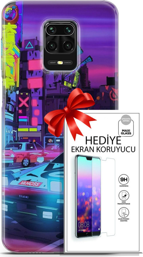 Xiaomi Redmi Note 9S Kılıf Orijinal Seri Cyberpunk 28 Gaming Vg İz Bırakmayan Kılıf + Ön Ekran Koruyucu
