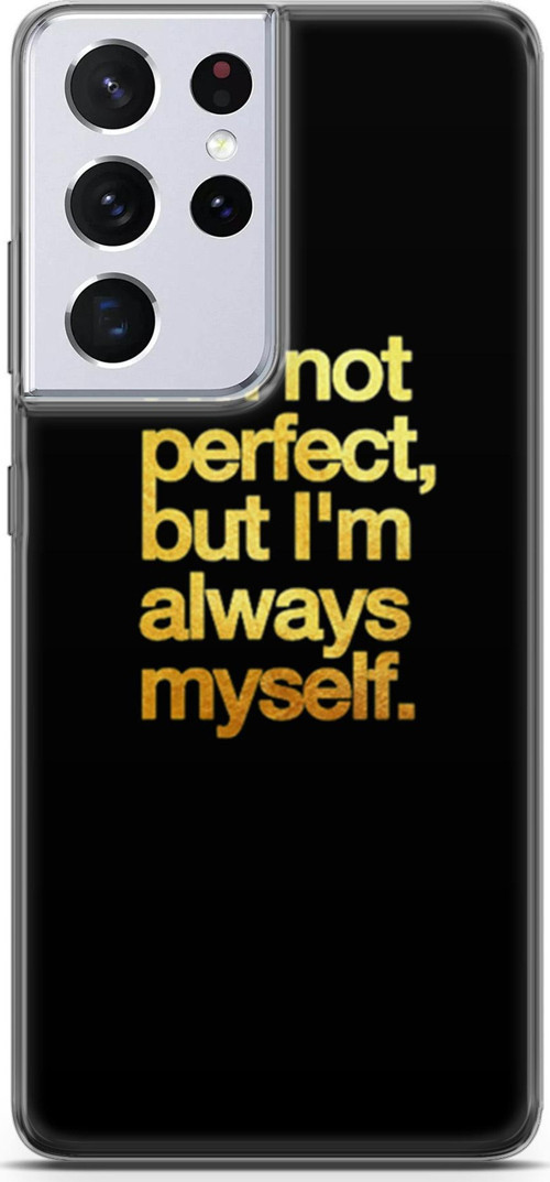 Samsung Galaxy S21 Ultra Kılıf Orijinal Seri Typo 20 I'M Not Perfect Renkli Kılıf
