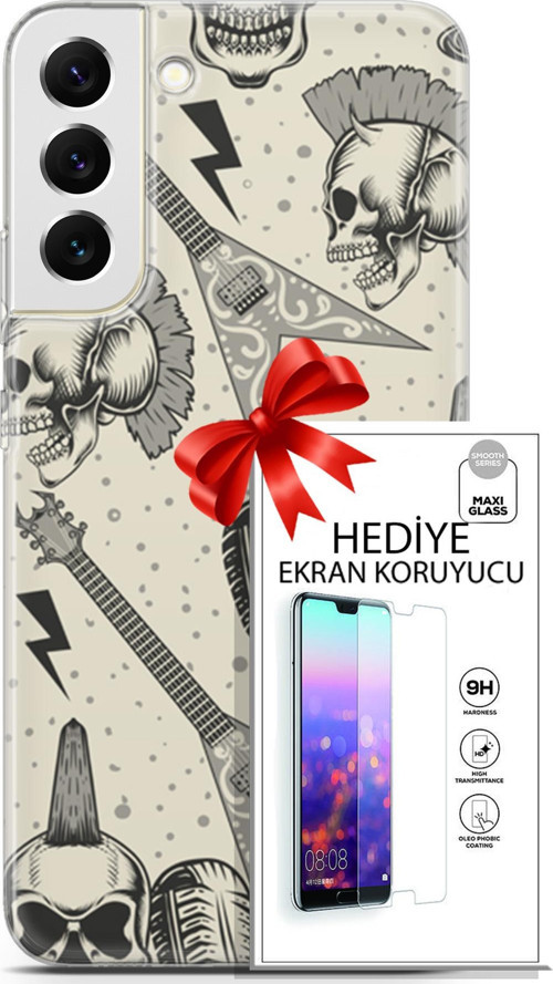 Samsung Galaxy S22 Plus Kılıf Orijinal Seri Punky 20 Trash Punk Renkli Kılıf Ekran Koruyucu