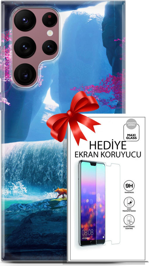 Samsung Galaxy S22 Ultra Kılıf Orijinal Seri Neo 05 Iron Man Koruma Kılıfı + Ekran Koruyucu