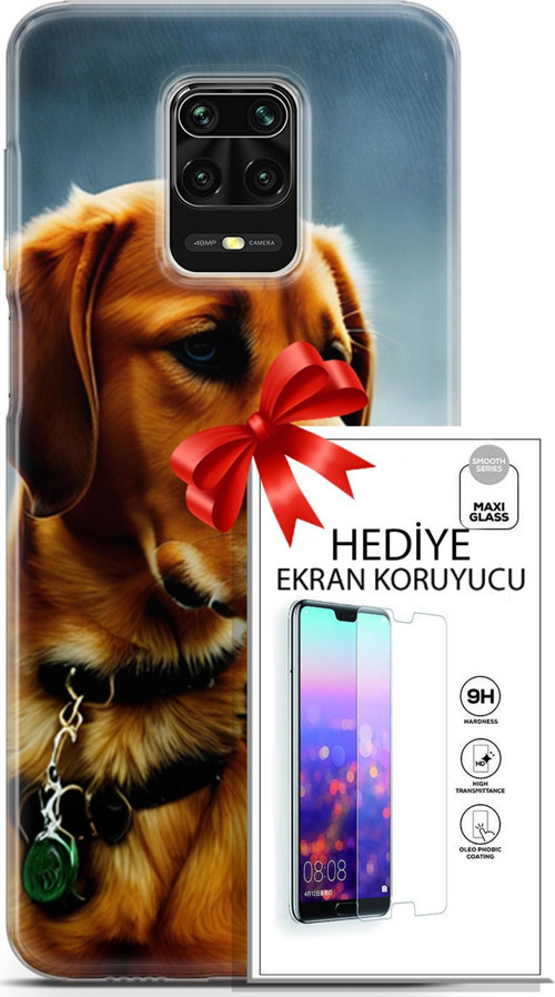 Xiaomi Redmi Note 9 Pro Kılıf Orijinal Seri Dogs 04 Labrador Silikon Kılıf + Ekran Koruyucu Full Koruma