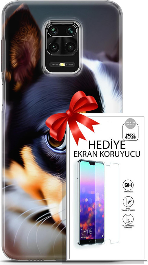 Xiaomi Redmi Note 9 Pro Kılıf Orijinal Seri Dogs 11 İsviçre Bernese 4K Baskılı Kılıf + Ekran Koruyucu