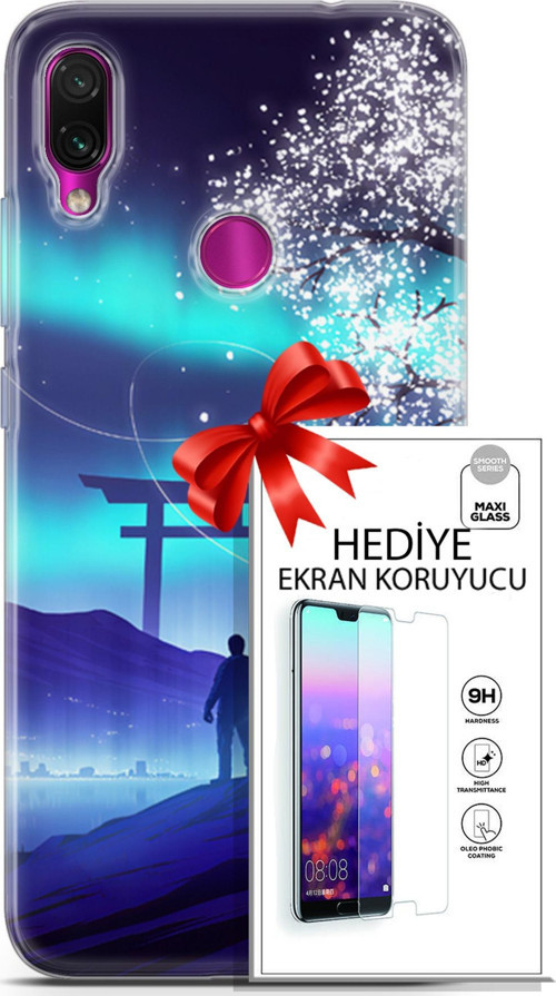 Xiaomi Redmi Note 7 Kılıf Orijinal Seri Neo 26 Spider Girls Soft Kapak + Ekran Koruyucu