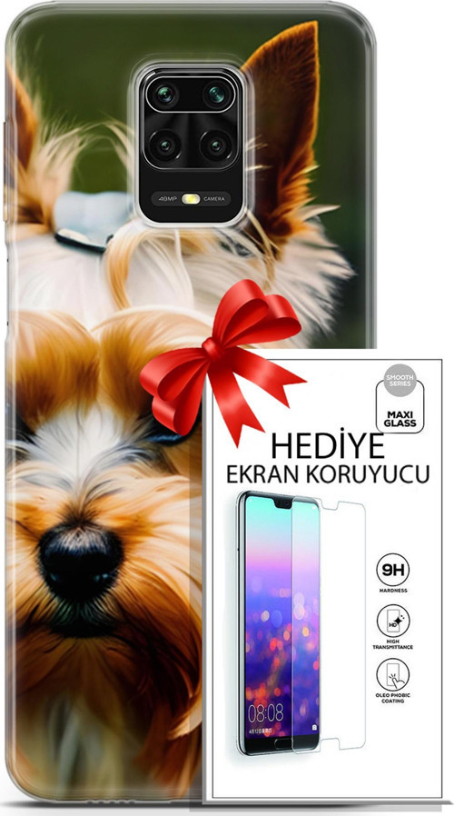 Xiaomi Redmi Note 9 Pro Kılıf Orijinal Seri Dogs 13 Yorkshire Terriyer Case Kapak Ekran Koruyucu
