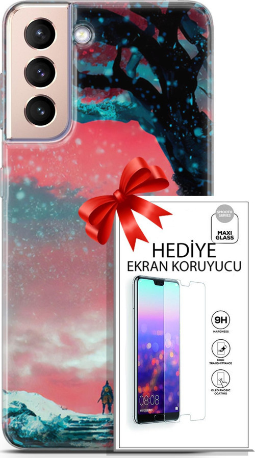 Samsung Galaxy S21 Plus Kılıf Orijinal Seri Neo 01 Bıçaklı Joker Telefon Kılıfı + Ekran Koruyucu