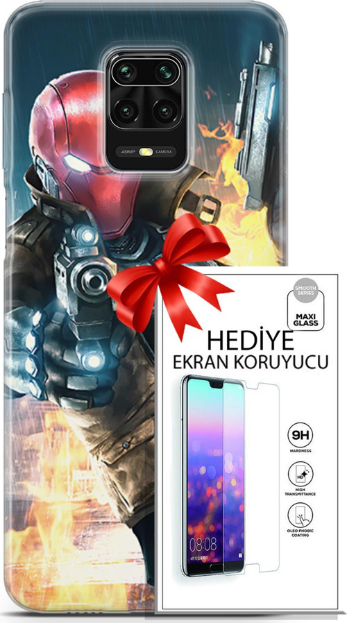 Xiaomi Redmi Note 9S Kılıf Orijinal Seri Dc 29 Red Hood Leke Tutmaz Kapak + Ekran Koruyucu