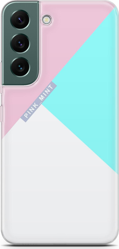 Samsung Galaxy S22 Kılıf Orijinal Seri Typo 08 Pink Mint Baskılı Kılıf