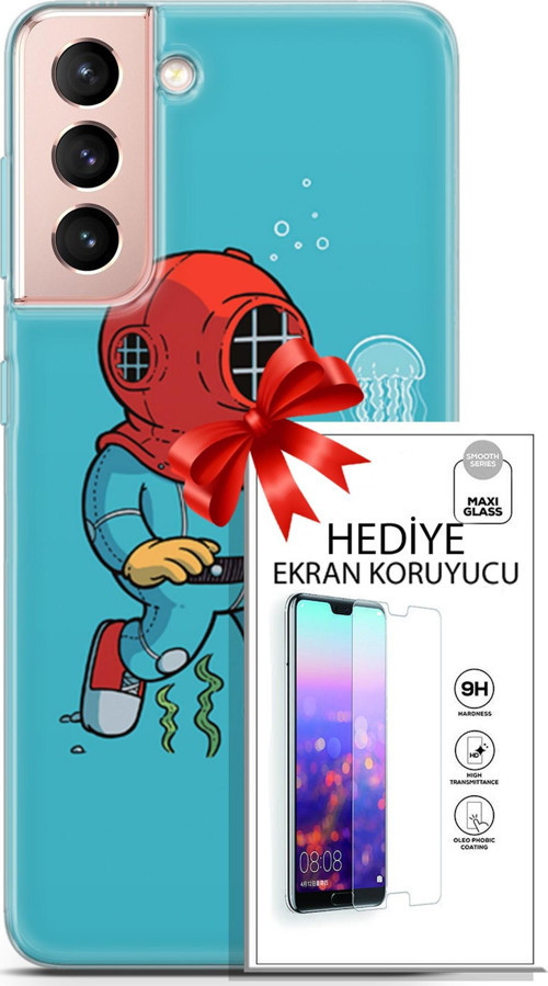 Samsung Galaxy S21 Kılıf Orijinal Seri Neo 08 Batman Dc Baskılı Kılıf + Ekran Koruyucu