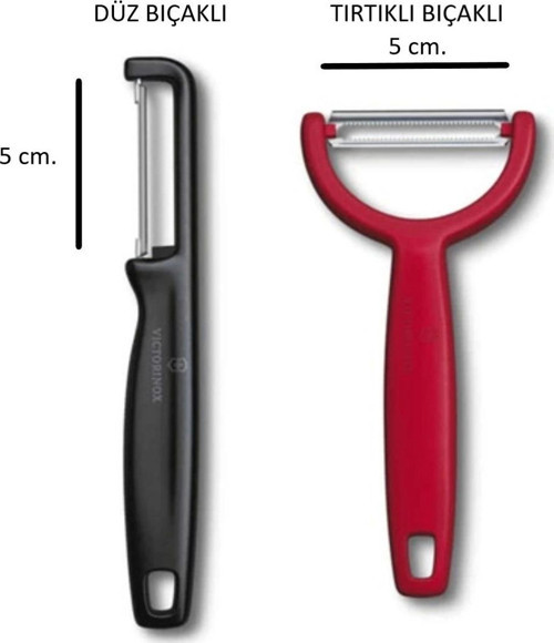 Siyah & Kırmızı Soyacak Seti 2 li (Düz Kenar & Tırtıklı Kenar)