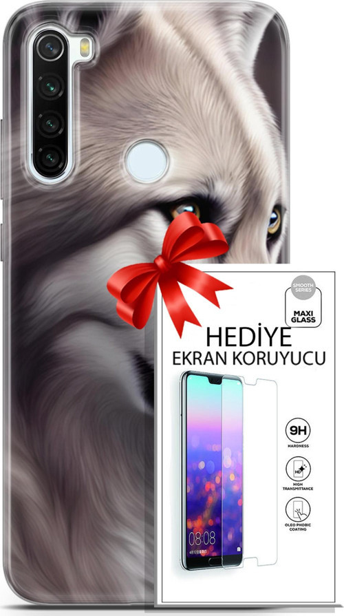 Xiaomi Redmi Note 8T Kılıf Orijinal Seri Dogs 01 Yakışıklı Kurt Telefon Kılıfı + Ekran Koruyucu