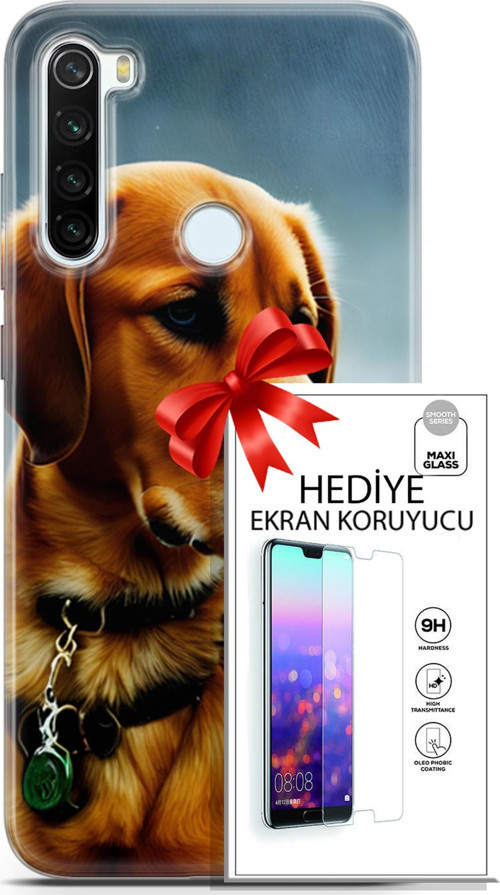Xiaomi Redmi Note 8T Kılıf Orijinal Seri Dogs 04 Labrador Silikon Kılıf + Ekran Koruyucu Full Koruma