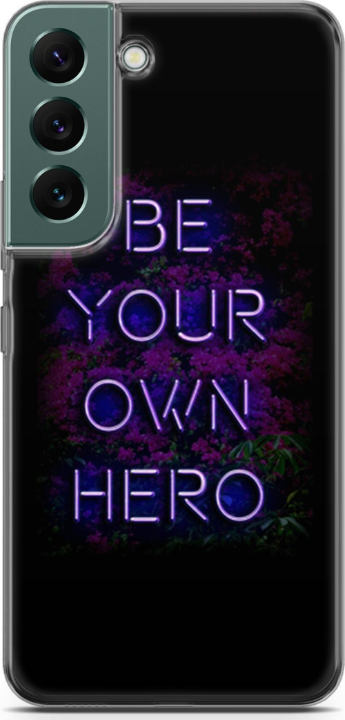 Samsung Galaxy S22 Kılıf Orijinal Seri Typo 15 Be Your Own Hero Kalın Silikon