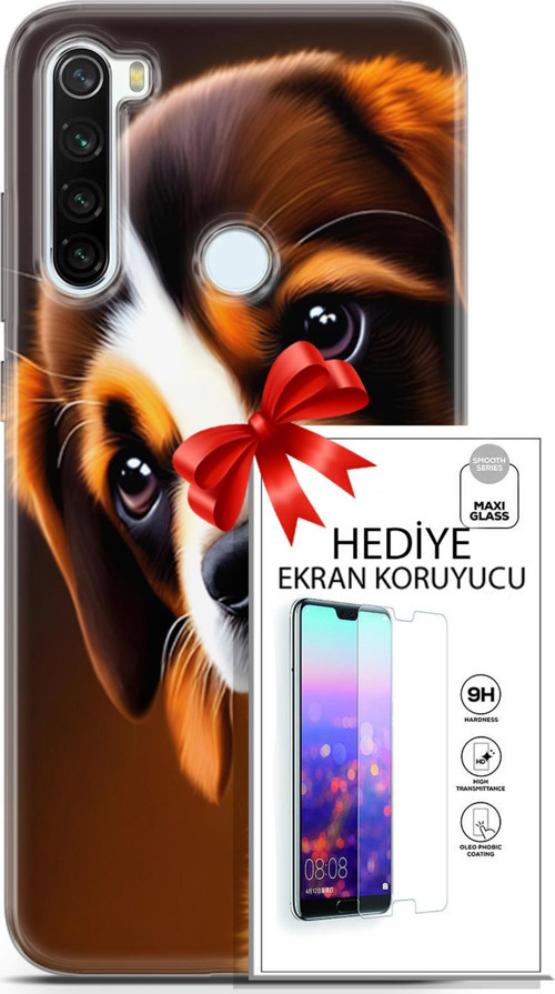 Xiaomi Redmi Note 8T Kılıf Orijinal Seri Dogs 05 Üzgün Yavru Koruma Kılıfı + Ekran Koruyucu