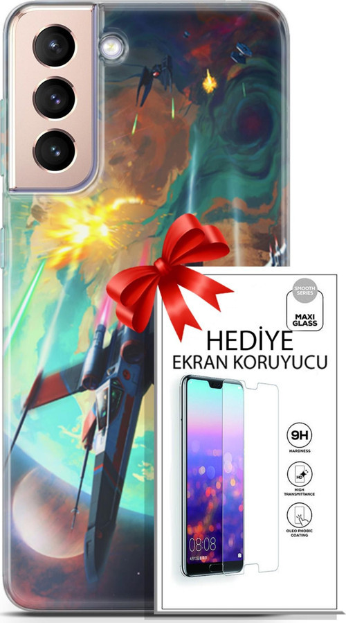 Samsung Galaxy S21 Plus Kılıf Orijinal Seri Neo 17 Harley & Punchline Yumuşak Kılıf + Ekran Koruyucu