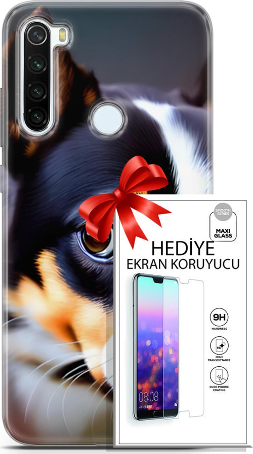 Xiaomi Redmi Note 8T Kılıf Orijinal Seri Dogs 11 İsviçre Bernese 4K Baskılı Kılıf + Ekran Koruyucu F