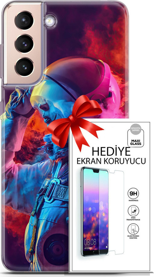 Samsung Galaxy S21 Plus Kılıf Orijinal Seri Neo 18 Spider Man Noir Parlak Kılıf + Ekran Koruyucu Ful