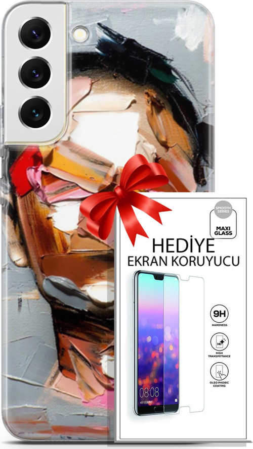 Samsung Galaxy S22 Plus Kılıf Orijinal Seri Soul 01 Suratsız Telefon Kılıfı + Ekran Koruyucu