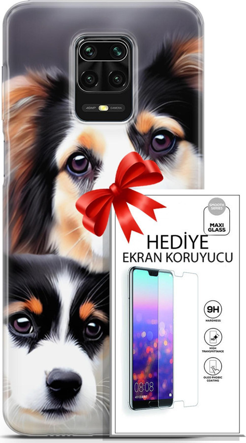 Xiaomi Redmi Note 9S Kılıf Orijinal Seri Dogs 22 Bernese Dağ Köpeği Kap + Ekran Koruyucu
