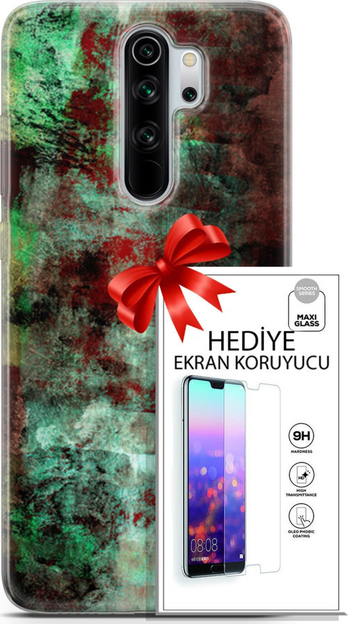Xiaomi Redmi Note 8 Pro Kılıf Orijinal Seri Nature 10 Su Yeşili Full Hd Kılıf + Ekran Koruyucu
