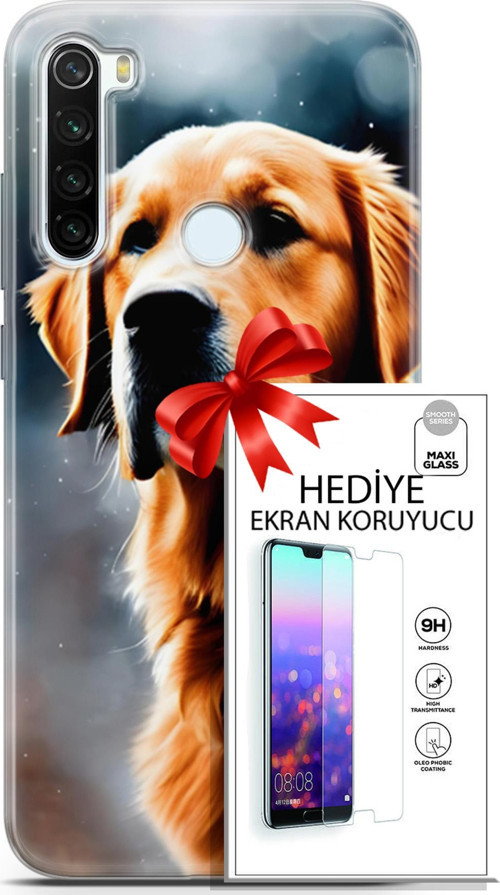 Xiaomi Redmi Note 8T Kılıf Orijinal Seri Dogs 16 Golden Retriever Hediyelik Kılıf Ve Ekran Koruyucu