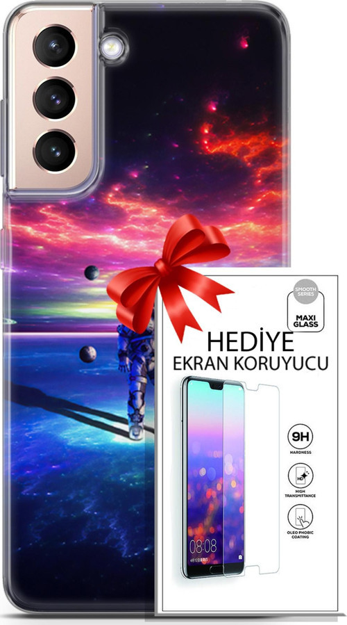 Samsung Galaxy S21 Plus Kılıf Orijinal Seri Neo 22 Kaptan Amerika Kap + Ekran Koruyucu