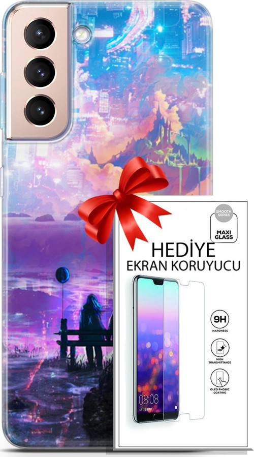 Samsung Galaxy S21 Plus Kılıf Orijinal Seri Neo 25 Spider Man Miles Soyulmayan Kılıf + Ekran Koruyucu