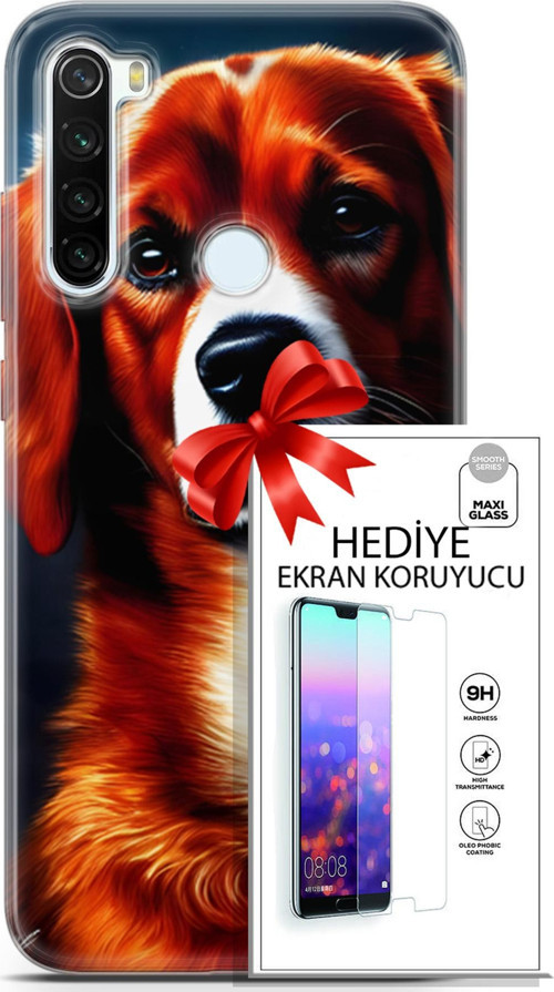 Xiaomi Redmi Note 8T Kılıf Orijinal Seri Dogs 21 Spaniel Darbe Önleyici Kapak + Ön Ekran Koruyucu