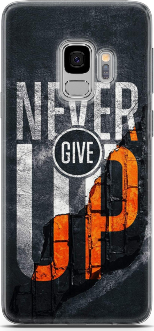 Samsung Galaxy S9 Kılıf Orijinal Seri Typo 29 Never Give Up Leke Tutmaz Kapak