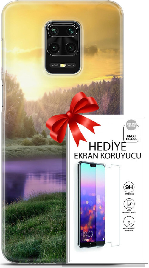 Xiaomi Redmi Note 9S Kılıf Orijinal Seri Fantasy 05 Nehir Koruma Kılıfı + Ekran Koruyucu