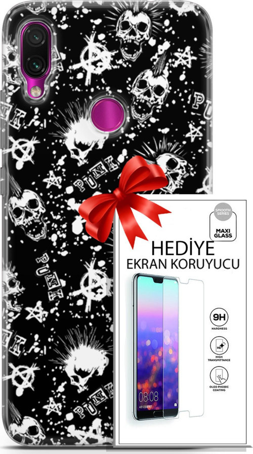 Xiaomi Redmi Note 7 Kılıf Orijinal Seri Punky 23 Çarşı Punk Telefon Kabı Ve Ekran Koruyucu