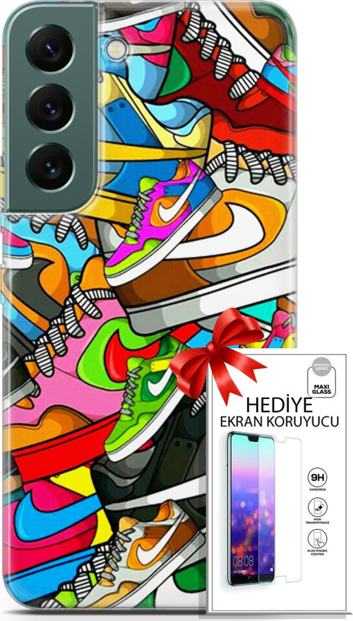 Samsung Galaxy S22 Kılıf Orijinal Seri Bounce 25 Jess Dawson Soyulmayan Kılıf + Ekran Koruyucu Full