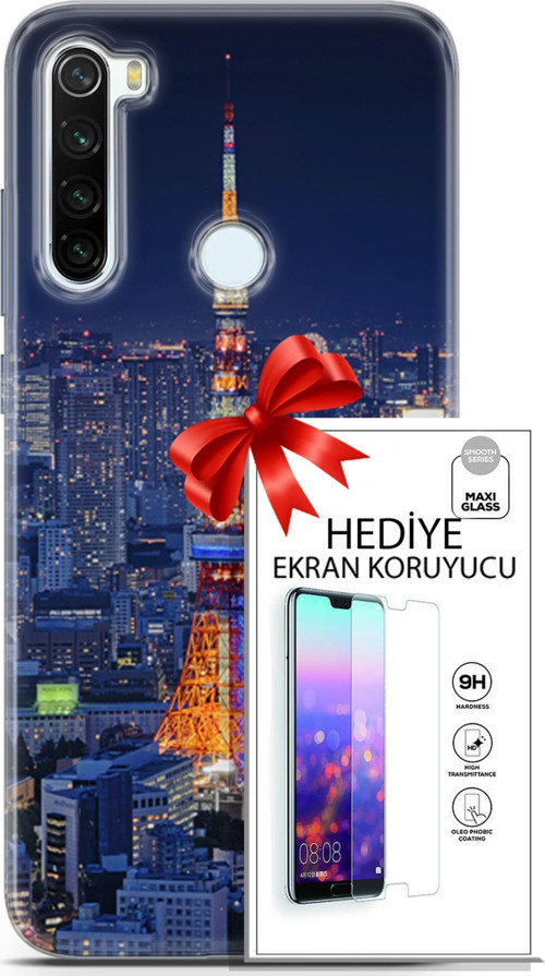 Xiaomi Redmi Note 8T Kılıf Orijinal Seri Fantasy 02 Eyfel Kapak Ve Ekran Koruyucu
