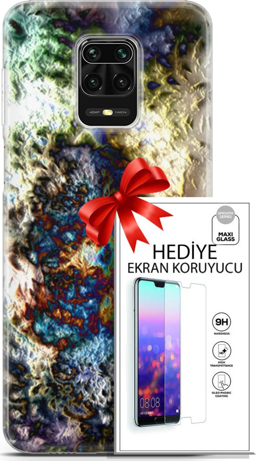 Xiaomi Redmi Note 9 Pro Kılıf Orijinal Seri Nature 13 Volkanik Case Kapak Ekran Koruyucu