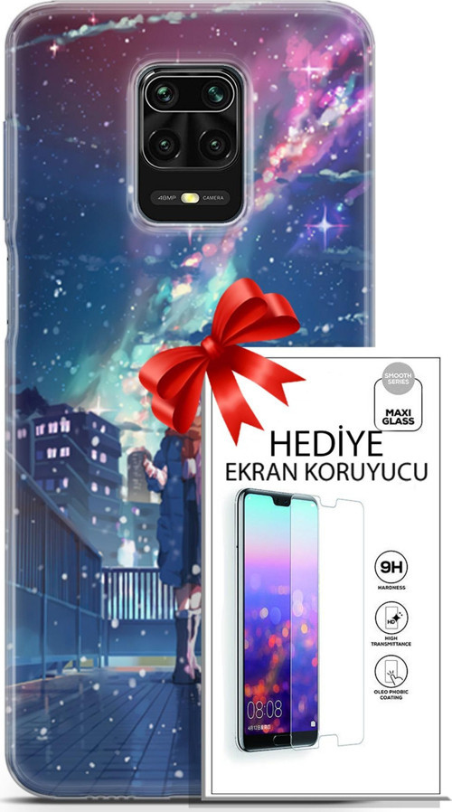 Xiaomi Redmi Note 9S Kılıf Orijinal Seri Fantasy 10 Anime Kar Full Hd Kılıf + Ekran Koruyucu