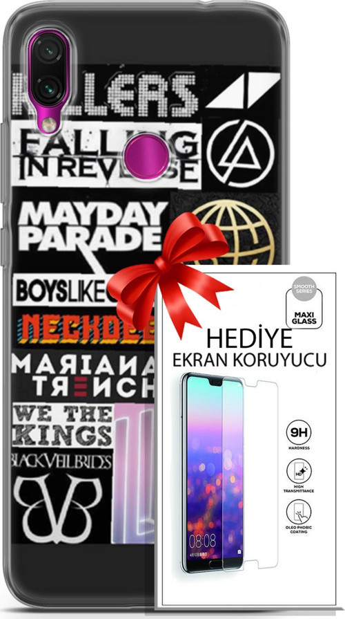 Xiaomi Redmi Note 7 Kılıf Orijinal Seri Punky 28 Killers İz Bırakmayan Kılıf + Ön Ekran Koruyucu