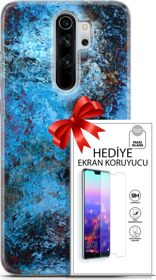 Xiaomi Redmi Note 8 Pro Kılıf Orijinal Seri Nature 27 Rengarenk Lazer Kesim Silikon Ekran Koruyucu