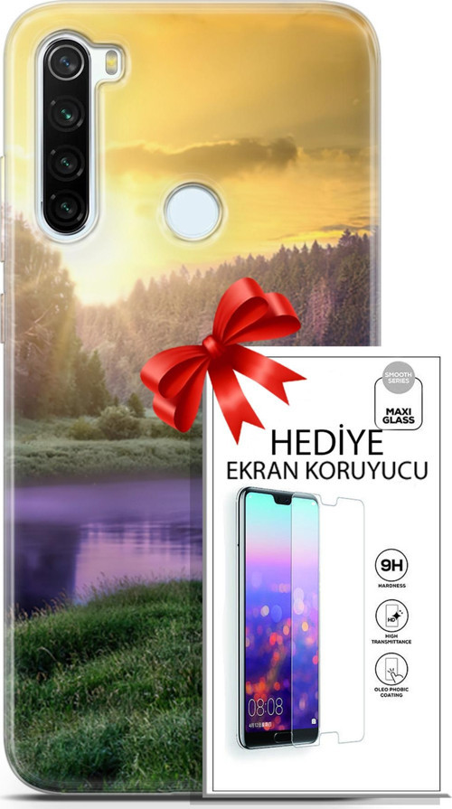 Xiaomi Redmi Note 8T Kılıf Orijinal Seri Fantasy 05 Nehir Koruma Kılıfı + Ekran Koruyucu