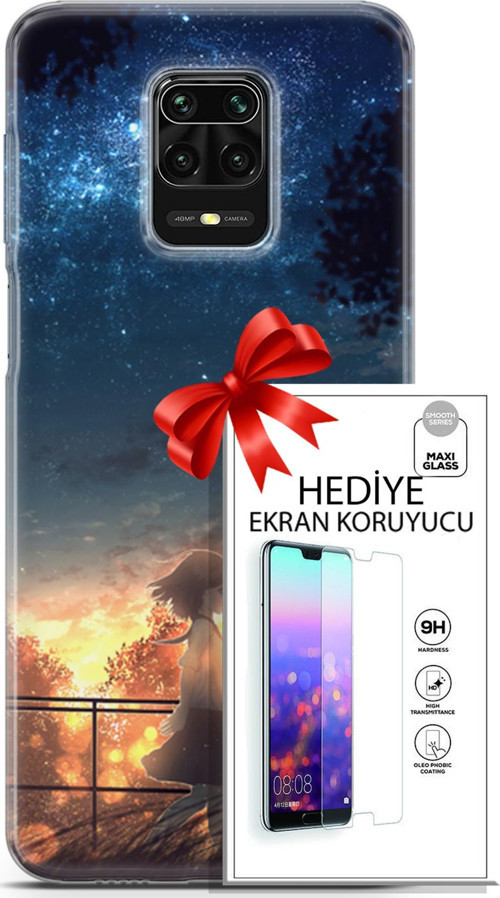 Xiaomi Redmi Note 9S Kılıf Orijinal Seri Fantasy 21 Anime Yıldızlar Darbe Önleyici Kapak + Ön Ekran Koruyucu