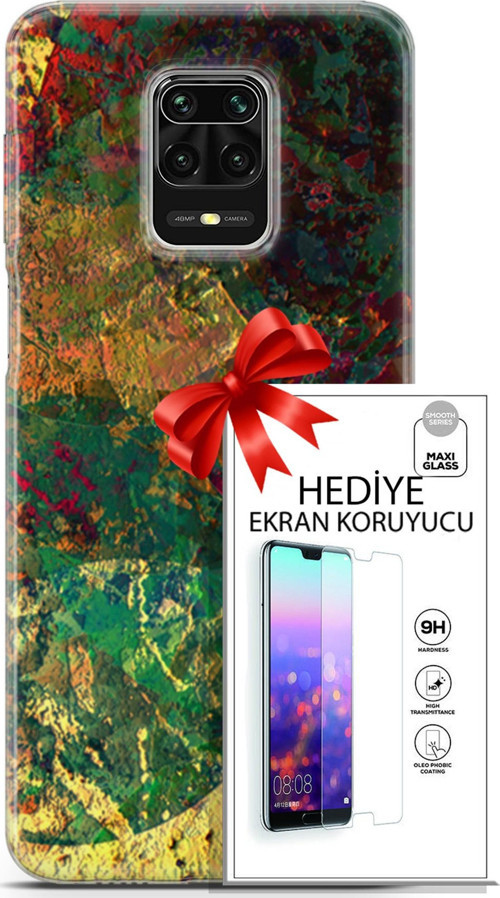 Xiaomi Redmi Note 9 Pro Kılıf Orijinal Seri Nature 26 Çok Renkli Soft Kapak + Ekran Koruyucu